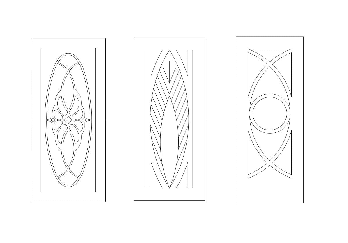 Elegant Decorative Door Panel Vectors for Laser Cutting DXF