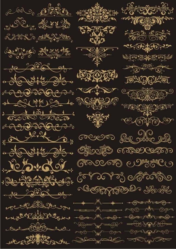 Elegant Decorative Flourish Dividers Vector Set for Laser Cutting