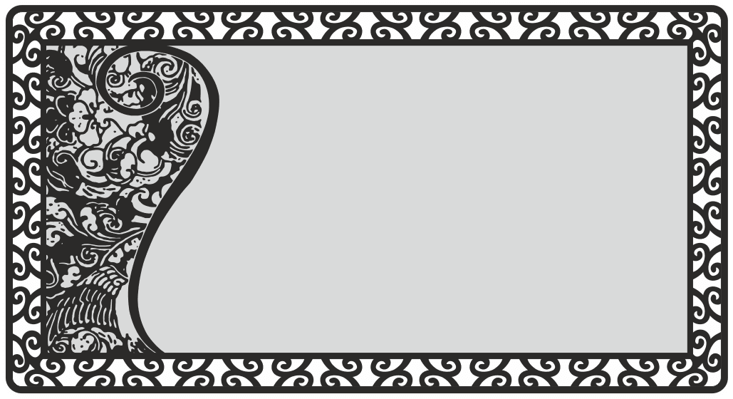 Elegant Decorative Frame with Floral Scrollwork Laser Cut Vector