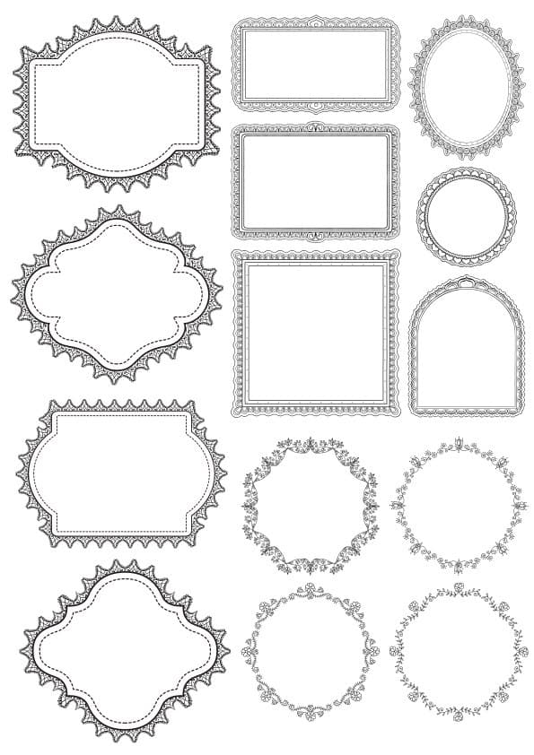 Elegant Decorative Frames Vector Collection for Laser Cutting