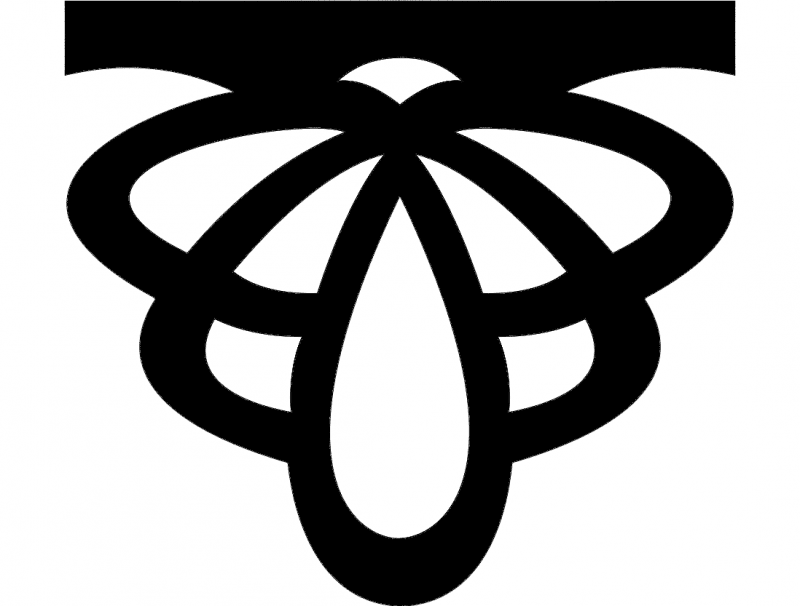 Elegant Decorative Ornamental Drop Vector Design DXF File