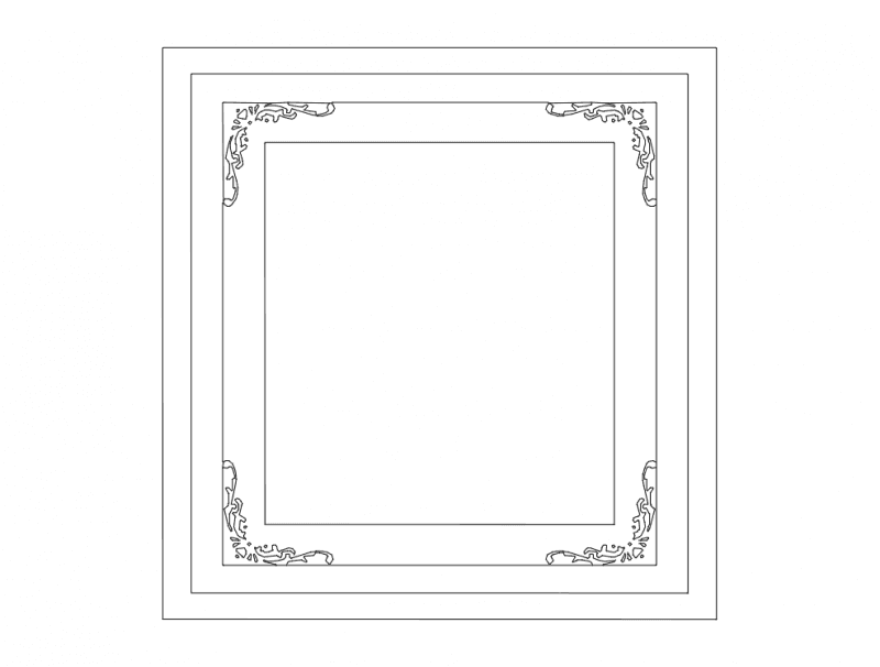Elegant Decorative Picture Frame Vector DXF File