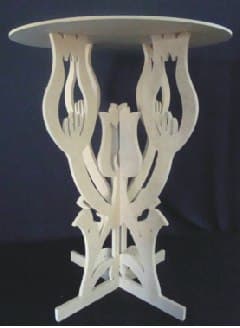 Elegant Decorative Round Side Table Laser Cut DXF File