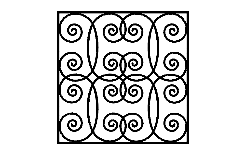 Elegant Decorative Scrollwork Grille Vector Design DXF
