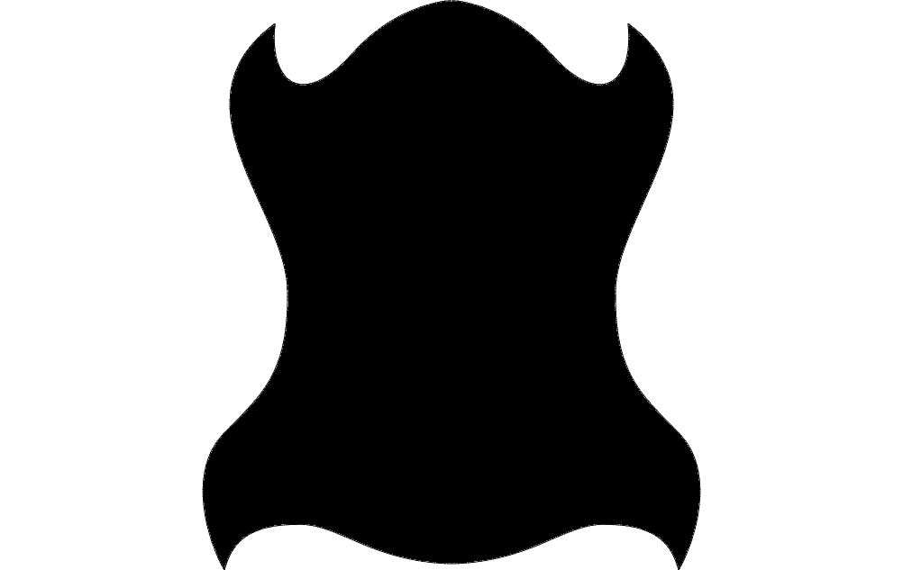 Elegant Decorative Shield Silhouette Vector DXF File