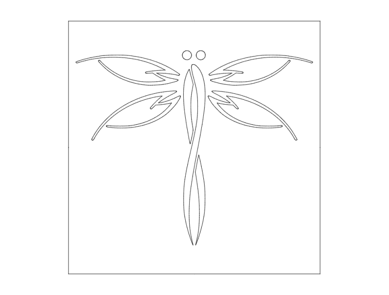 Elegant Dragonfly Vector Design for Laser Cutting DXF