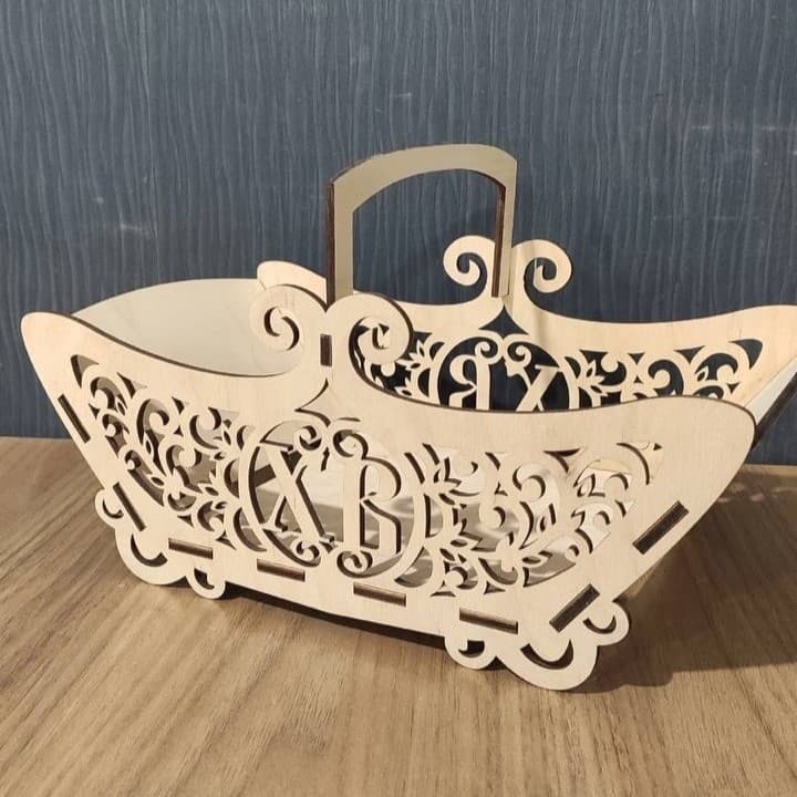 Elegant Easter Gift Basket Laser Cut Vector File