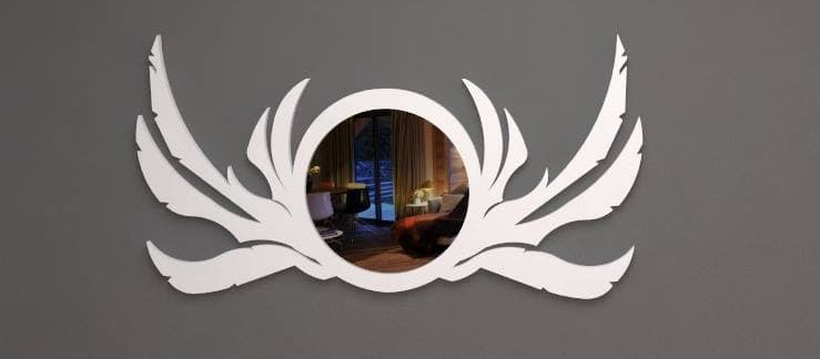Elegant Feather Frame Mirror Laser Cut Vector File (DXF)