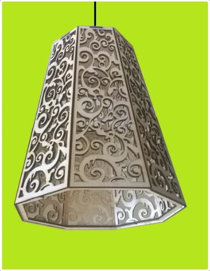Elegant Filigree Hanging Pendant Lamp Vector File