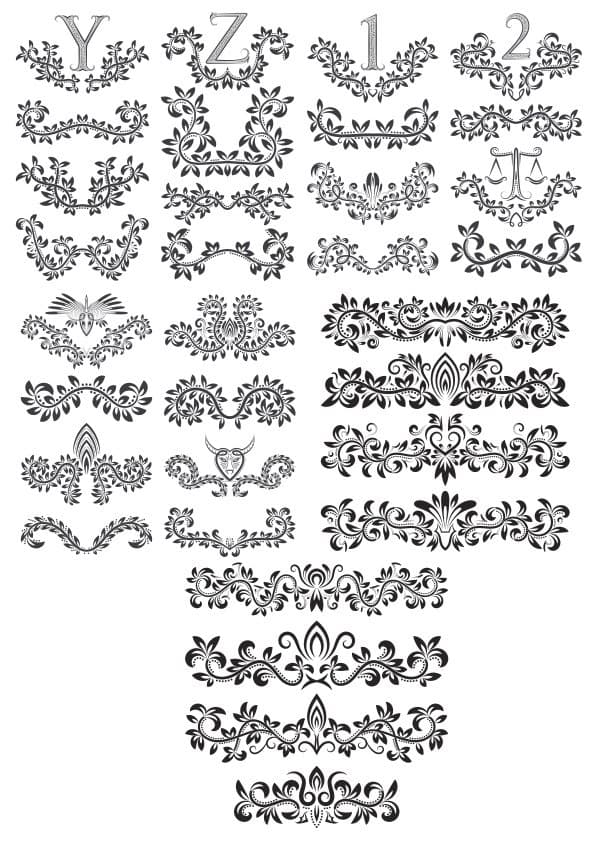 Elegant Floral Border Ornaments Vector Collection for Laser Cutting