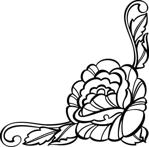 Elegant Floral Corner Ornament Vector File for CNC