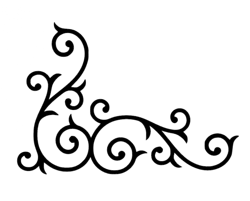 Elegant Floral Corner Scroll Vector Design DXF File