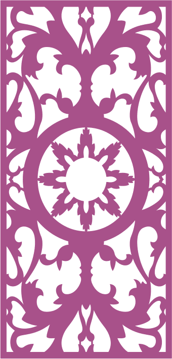 Elegant Floral Damask CNC Laser Cut Panel Vector