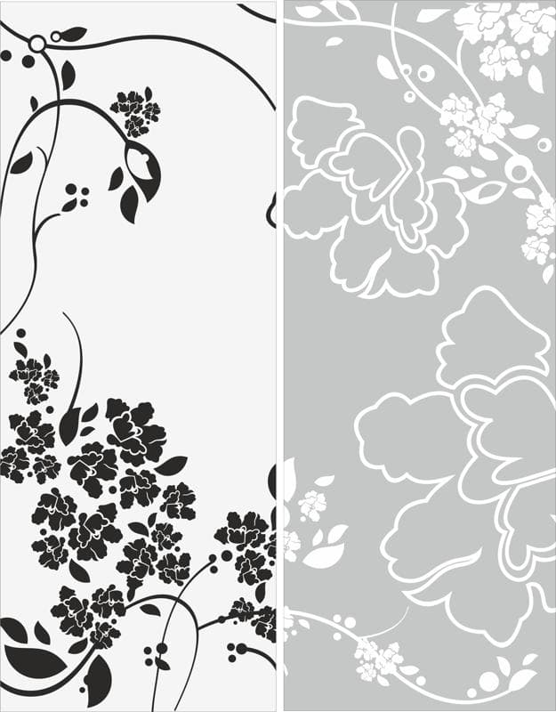 Elegant Floral Damask CNC Vector Panel Pattern