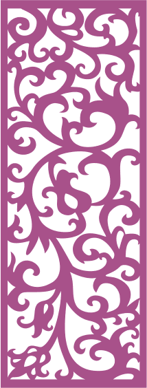 Elegant Floral Damask Laser Cut Panel Vector File