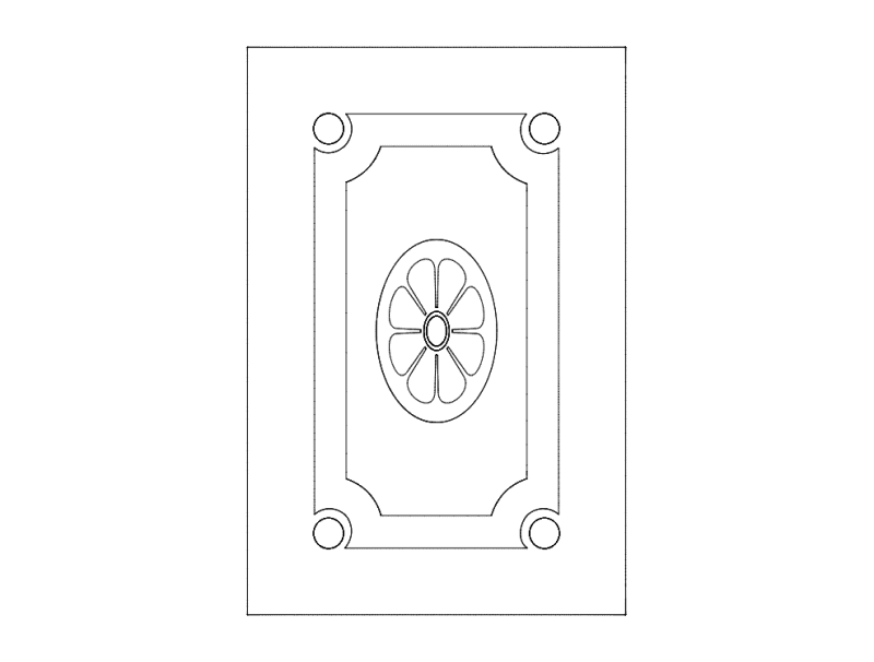 Elegant Floral Door Panel Vector Design DXF File