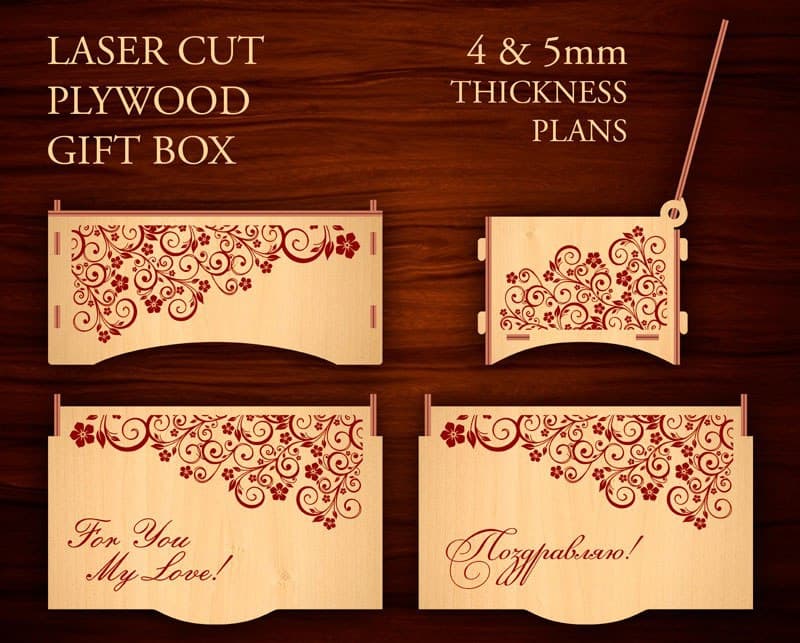 Elegant Floral Gift Box Laser Cut Vector Design (CDR)