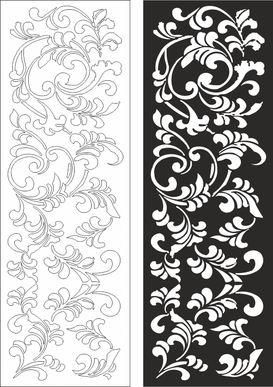 Elegant Floral Lattice CNC Panel Vector Design
