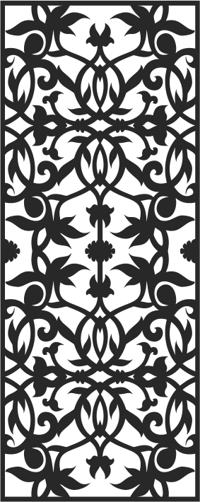 Elegant Floral Lattice CNC Panel Vector File