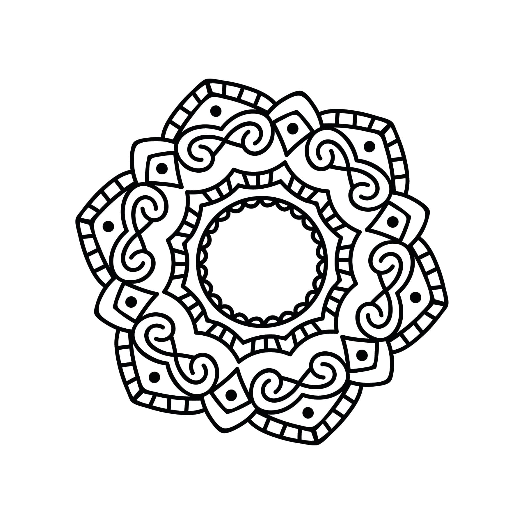 Elegant Floral Mandala Laser Cut Vector File