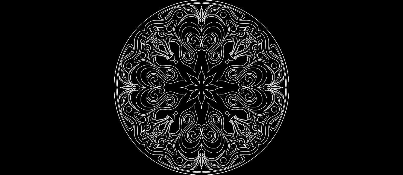 Elegant Floral Mandala Vector File for Laser Cutting DXF