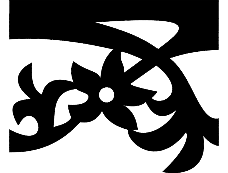 Elegant Floral Ornament Corner DXF Vector for CNC Laser Cutting