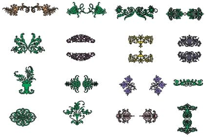 Elegant Floral Ornament Set Vector for Laser Cutting
