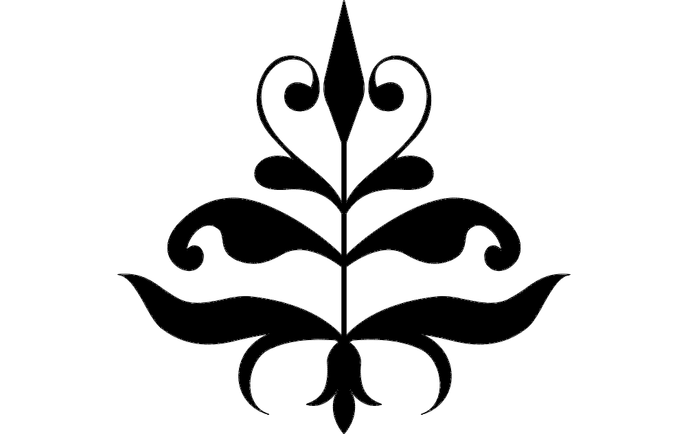 Elegant Floral Ornament Vector File for Laser Cutting (DXF)