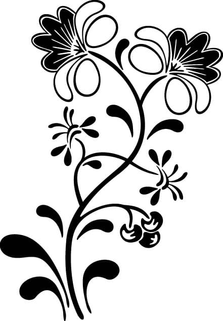 Elegant Floral Ornament Vector File for Laser Cutting