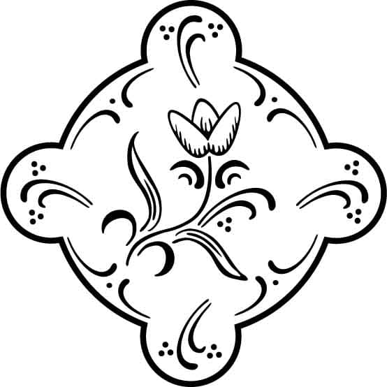 Elegant Floral Ornament Vector File for Laser Cutting