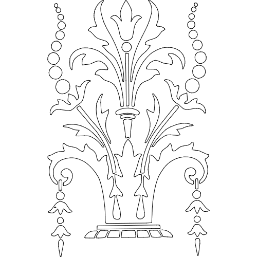 Elegant Floral Ornament Vector for Laser Cutting DXF File