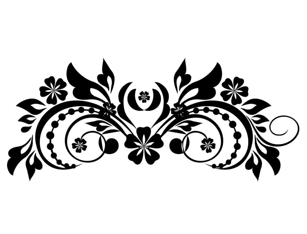 Elegant Floral Ornament Vector for Laser Cutting