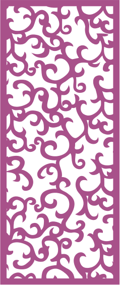 Elegant Floral Scroll CNC Laser Cut Panel Vector File