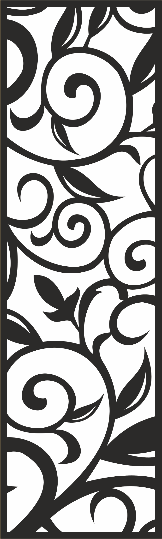 Elegant Floral Scroll CNC Pattern Vector File