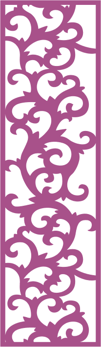 Elegant Floral Scroll Laser Cut Panel Vector File