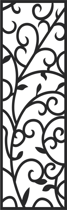 Elegant Floral Scrollwork Laser Cut Panel Vector File