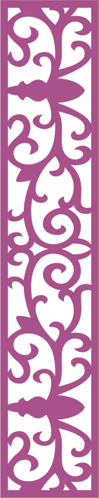 Elegant Floral Scrollwork Laser Cut Panel Vector File