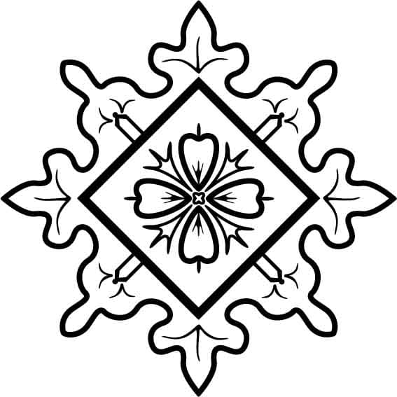 Elegant Floral Square Ornament Vector File for Laser Cutting