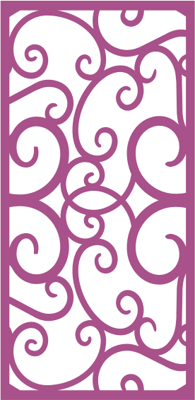 Elegant Floral Swirl Decorative Screen Panel Vector File