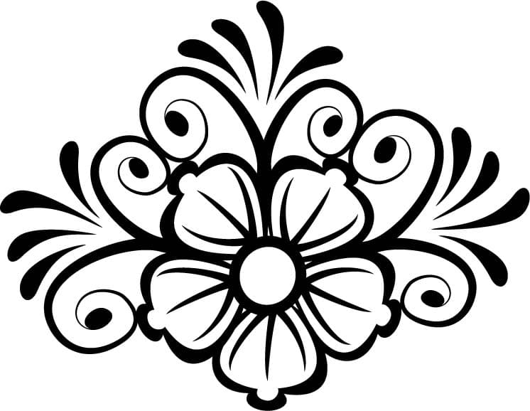Elegant Floral Swirl Ornament Vector for Laser Cutting