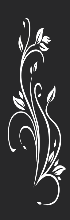 Elegant Floral Swirl Vector Design for Laser Cutting (DXF/SVG)