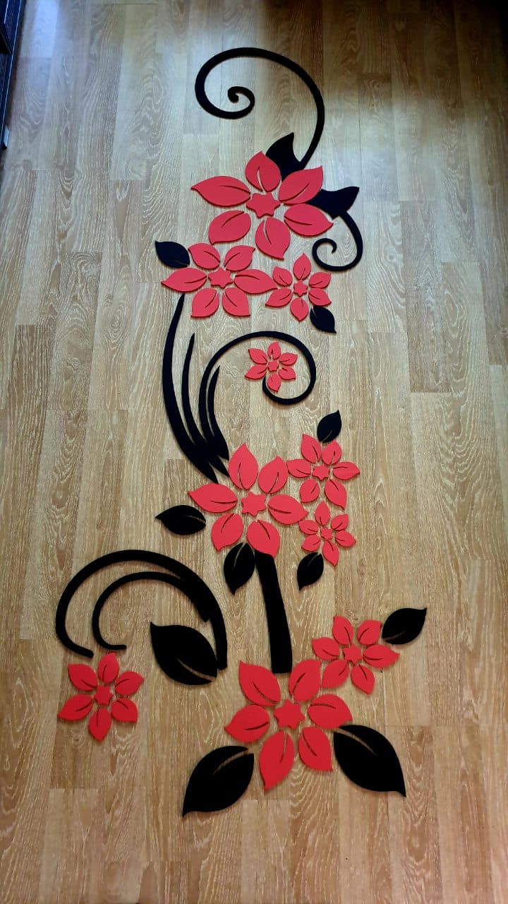 Elegant Floral Swirl Wall Decor Laser Cut Vector File