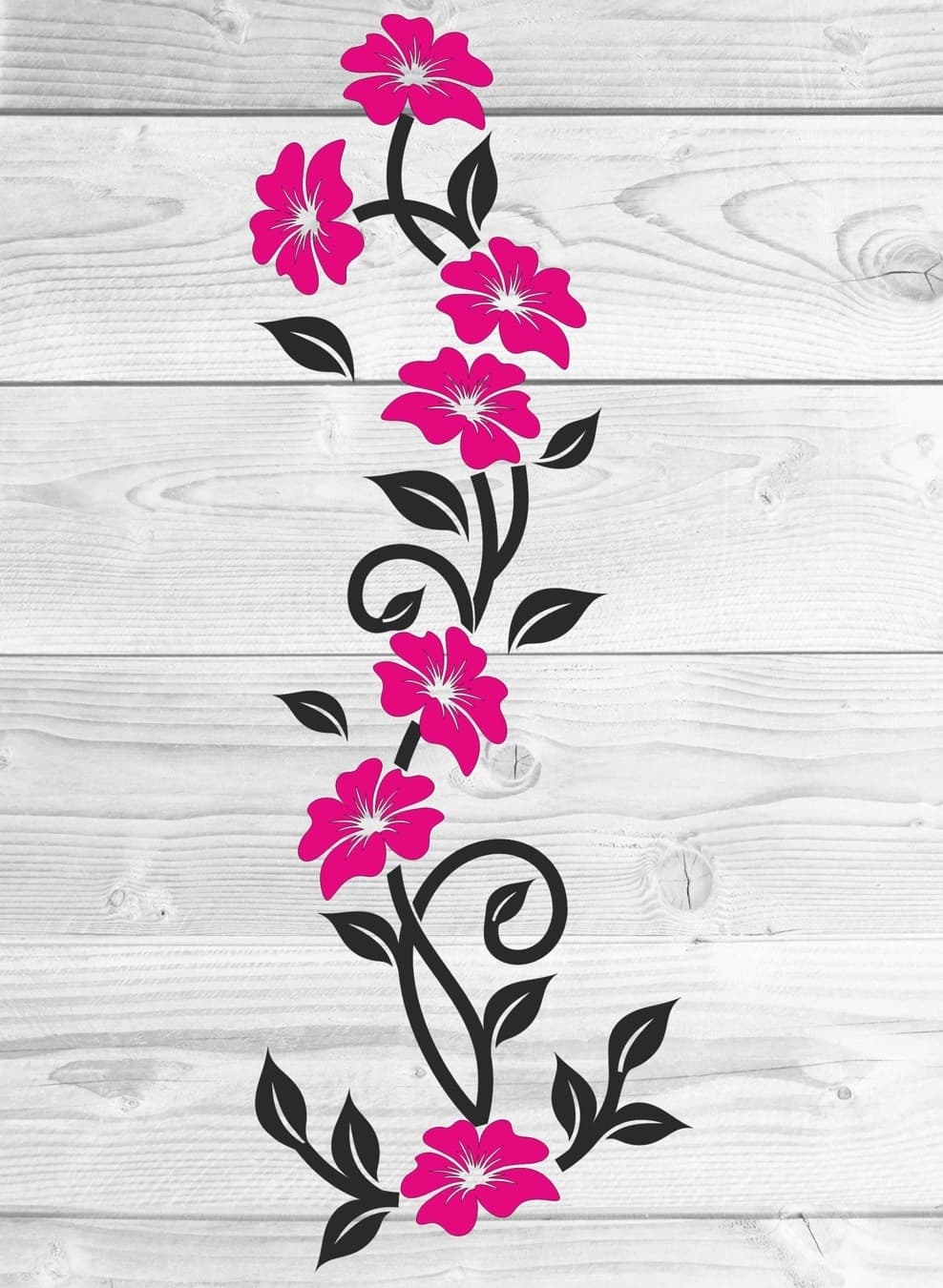 Elegant Floral Vine Laser Cut Vector Design (DXF, SVG, CDR)