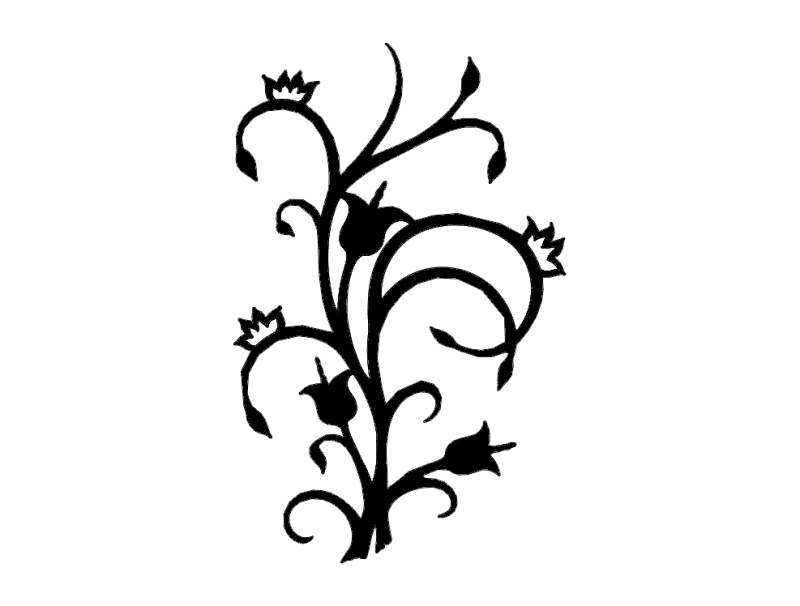 Elegant Floral Vine Wall Applique DXF Vector File