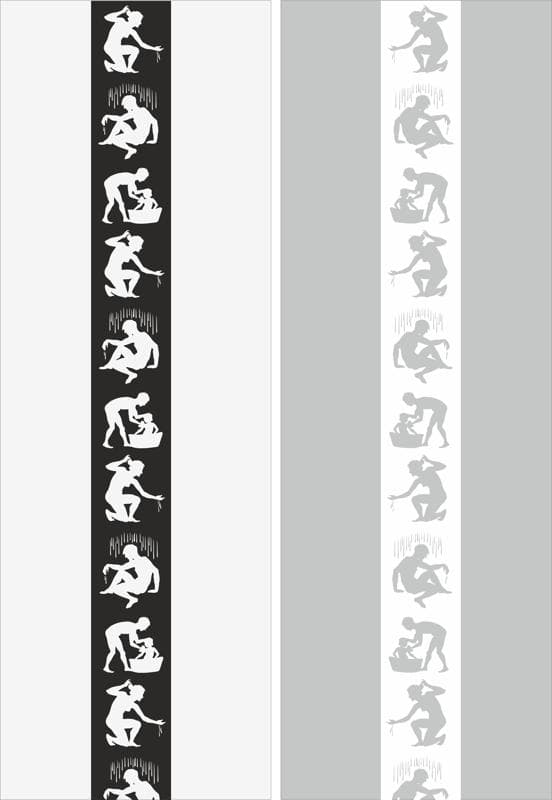 Elegant Human Silhouette Border Pattern Free Vector File
