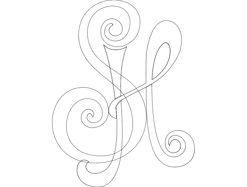 Elegant Intertwined Letters SL Monogram Vector DXF File