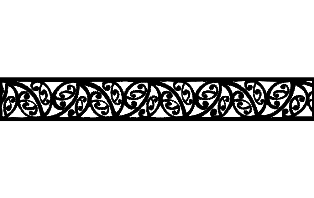 Elegant Kowhai Floral Border Vector Pattern DXF File