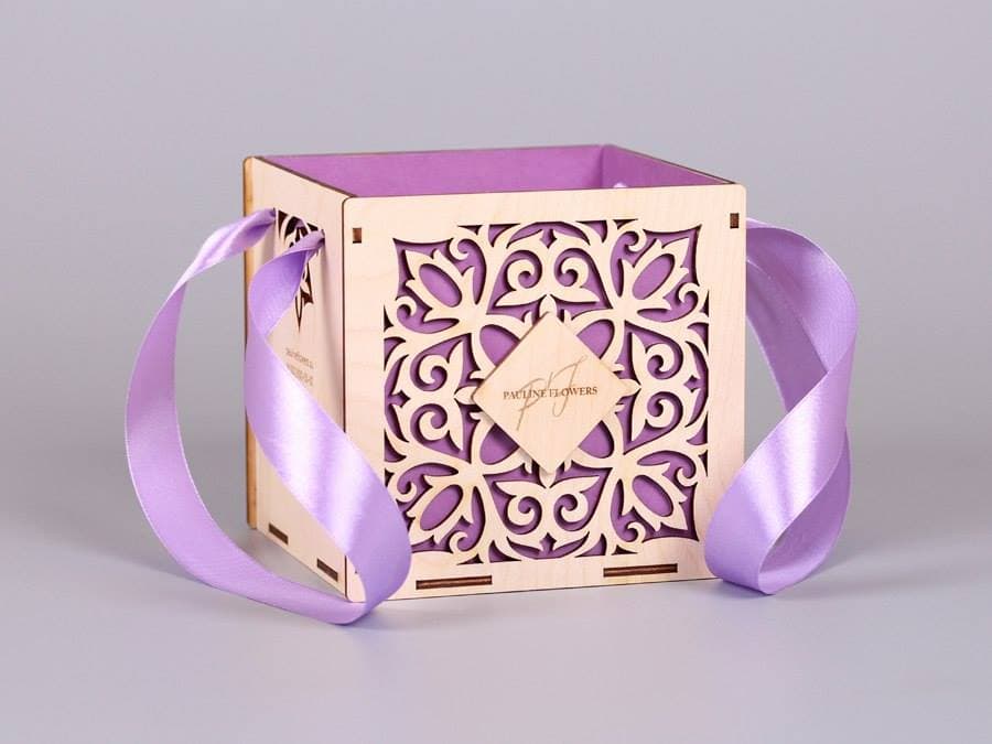 Elegant Laser Cut Flower Gift Box Vector File