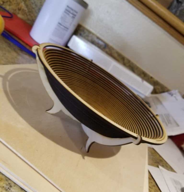 Elegant Layered Decorative Bowl Laser Cut Vector DXF File