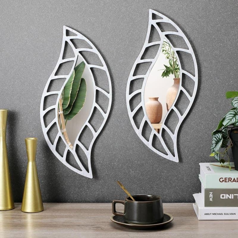 Elegant Leaf Shape Mirror Frame Laser Cut Vector File